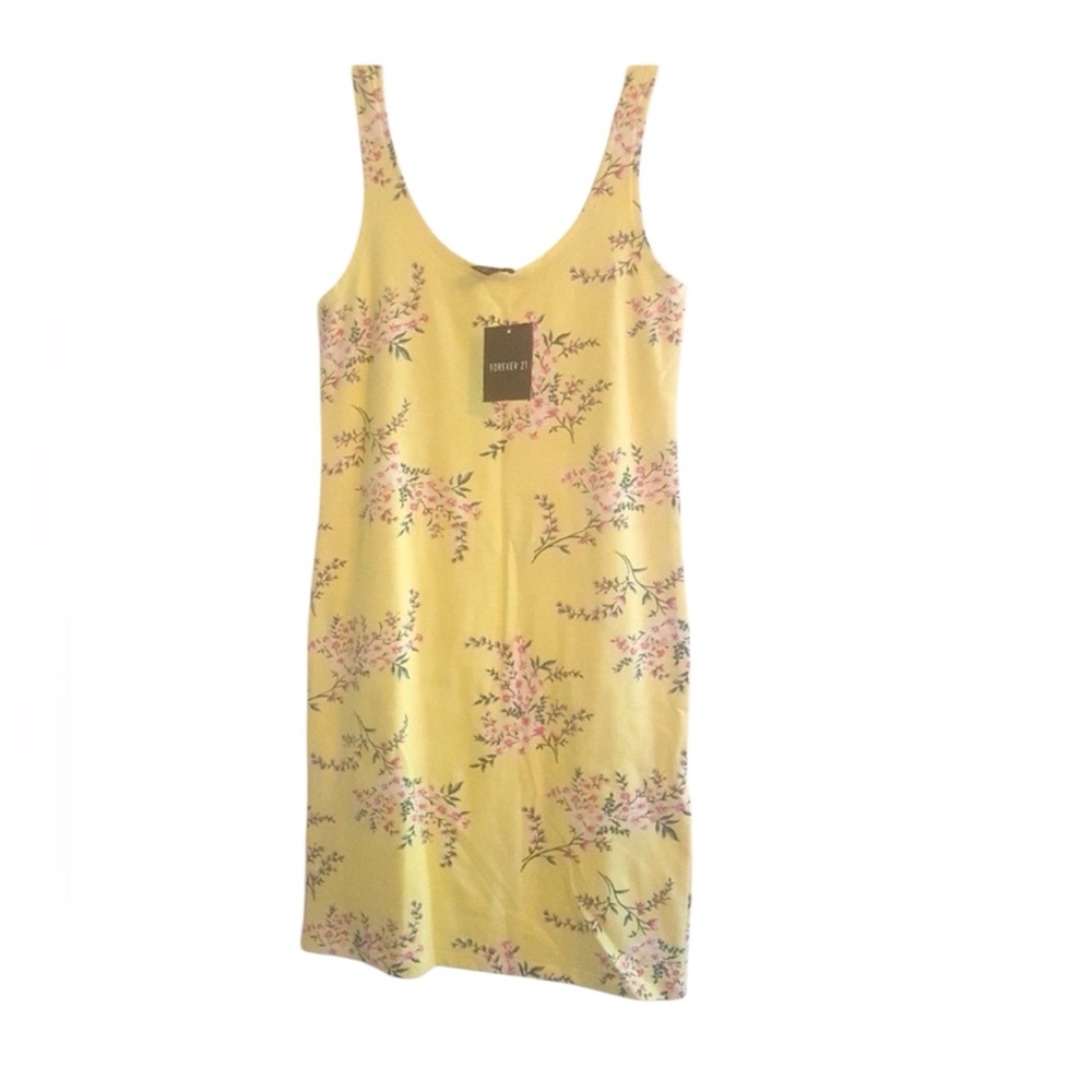 FOREVER 21 SPRING Dress - Yellow Floral Bodycon Minidress ☆NWT☆ 💚SALE 3/$25